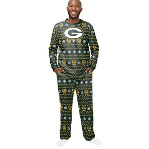 Green Bay Packers Men’s Large Crew Neck Pajamas 2Pc NFL FOCO